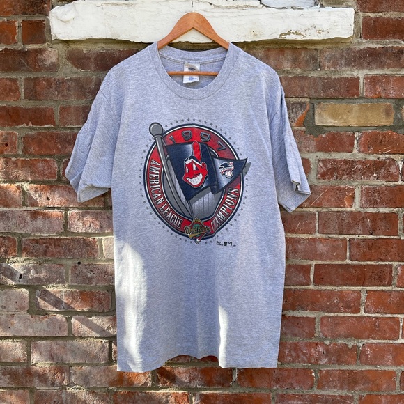 Vintage 1997 Cleveland Indians Single Stitch Tee Pro Player Size Large Guardians - Picture 2 of 8